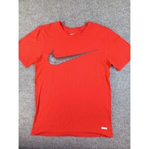 Nike The Nike Tee Men's Small Red T-Shirt Large Swoosh Logo Athletic Cut